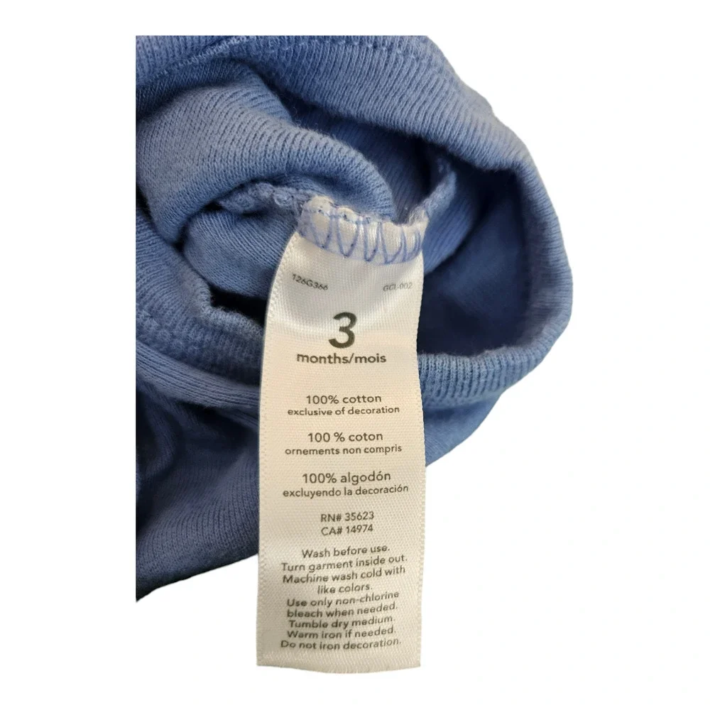 Carter's 3m Blue Short Sleeve Bodysuit